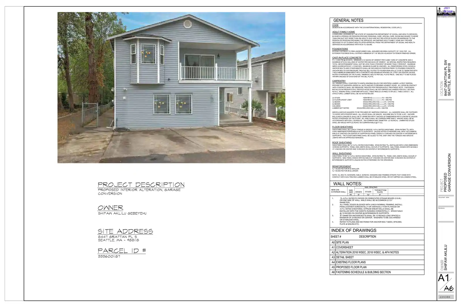 Site plan for 8447 Grattan Pl S