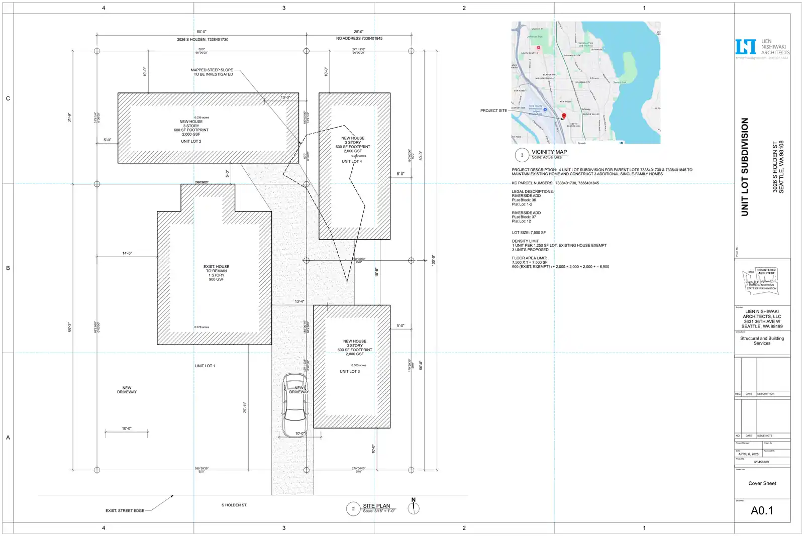Site plan for 3026 S Holden St