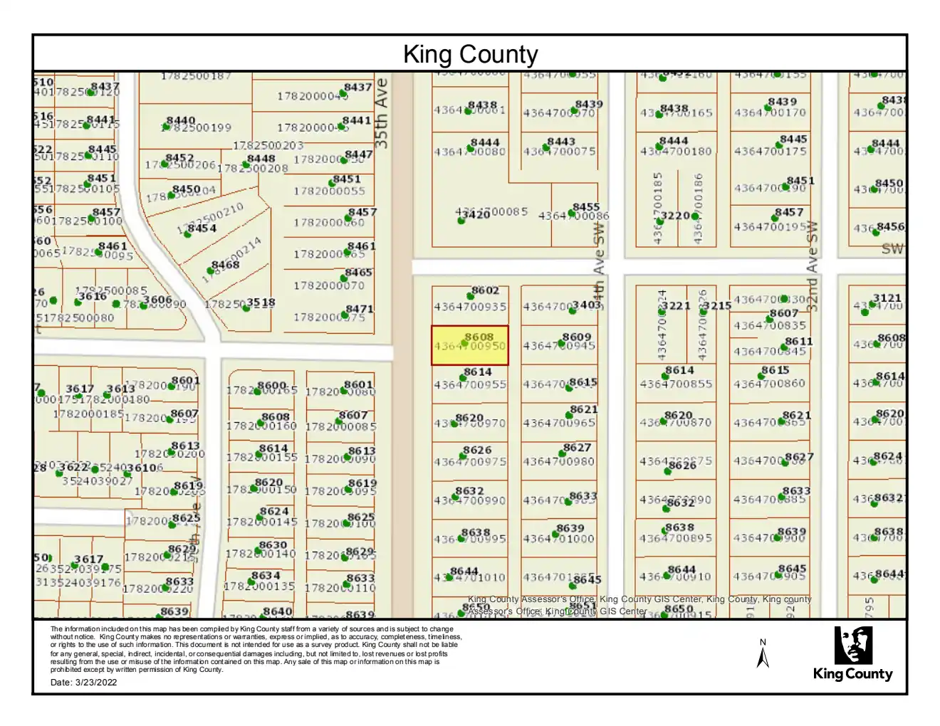 Site plan for 8608 B 35th Ave SW