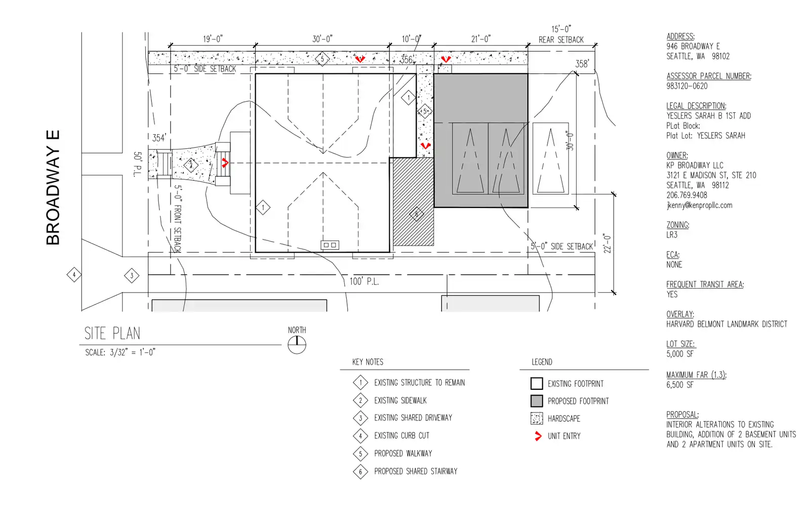 Site plan for 946 Broadway E