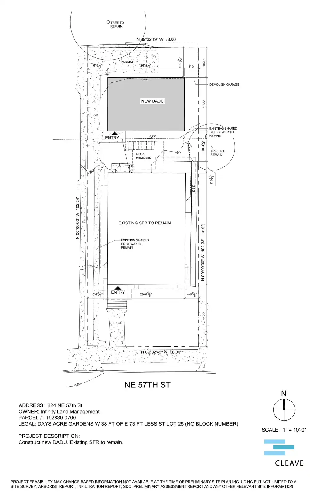 Site plan for 824 NE 57th St