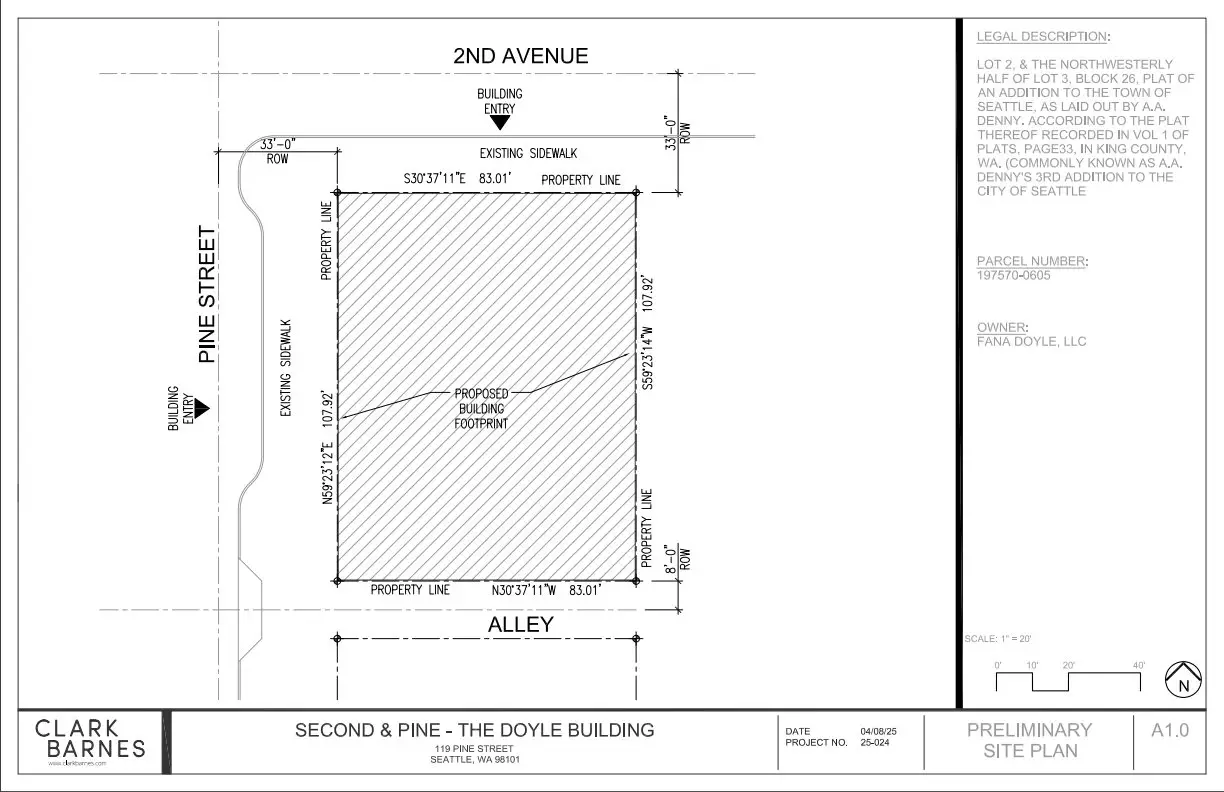 Site plan for 119 Pine St