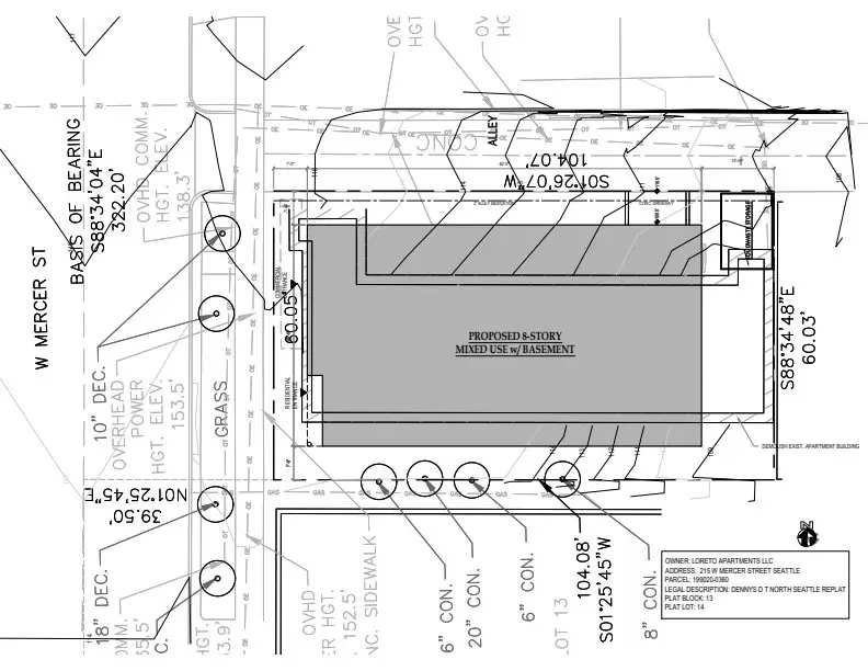 Site plan for 215 W Mercer St