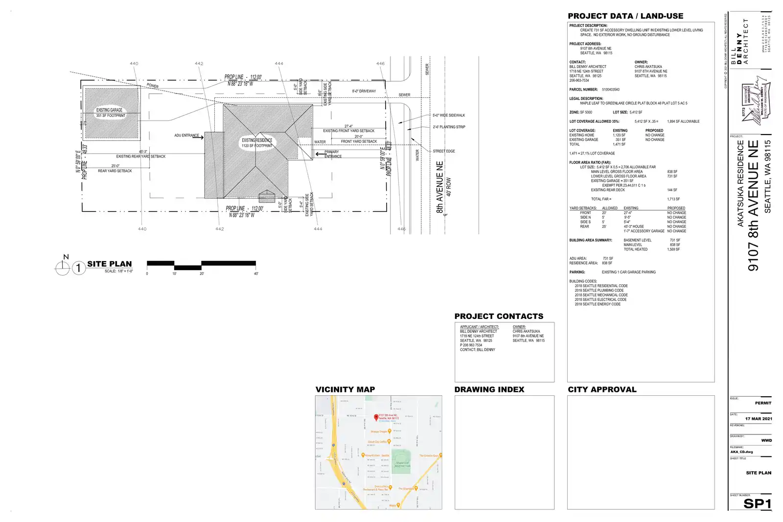 Site plan for 9107 8th Ave NE