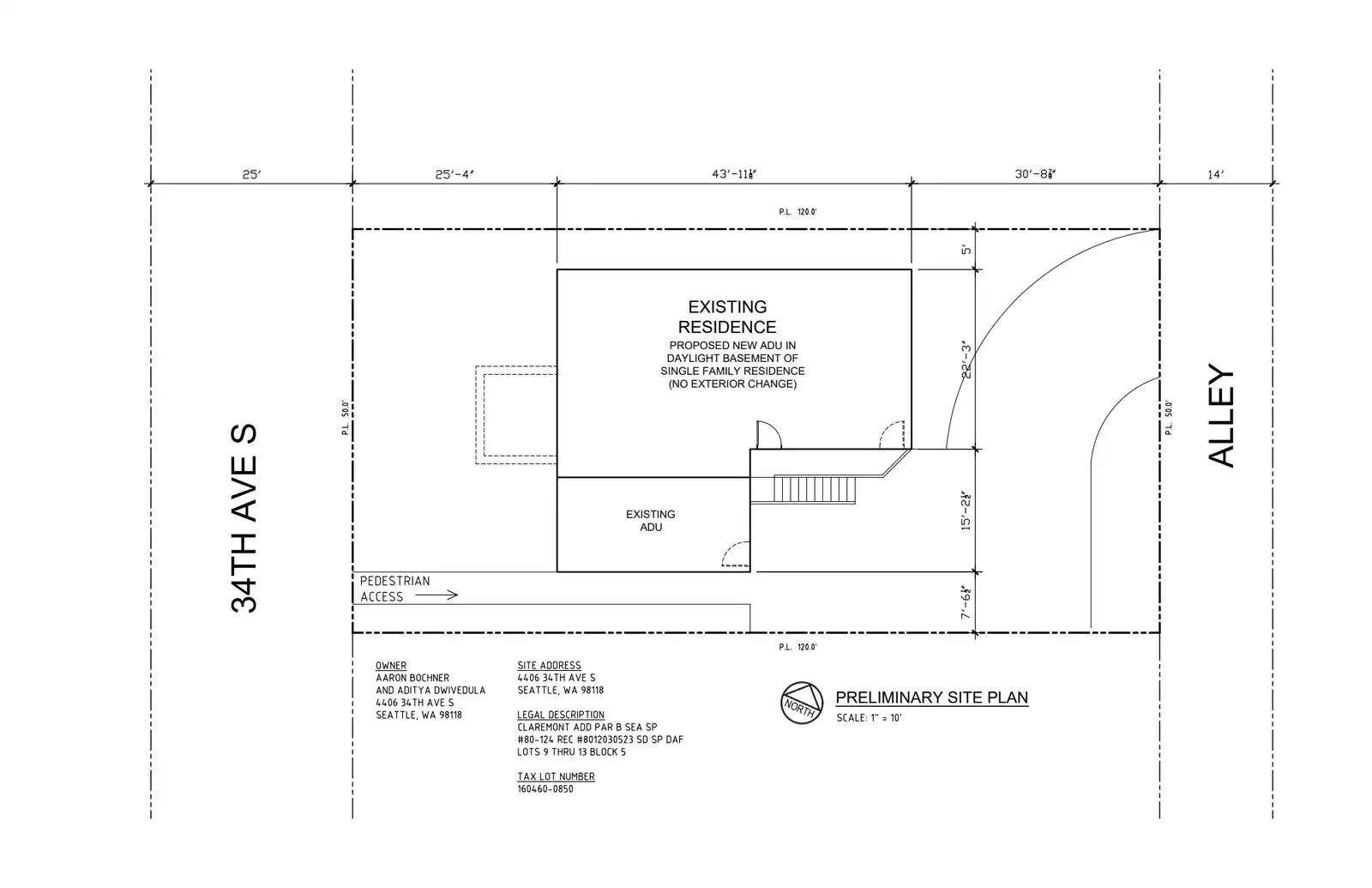 Site plan for 4406 34th Ave S