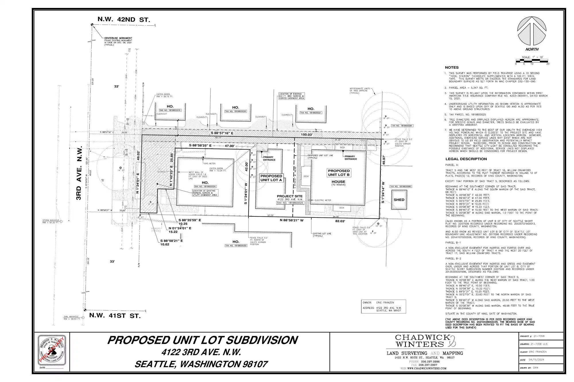 Site plan for 4122 3rd Ave NW