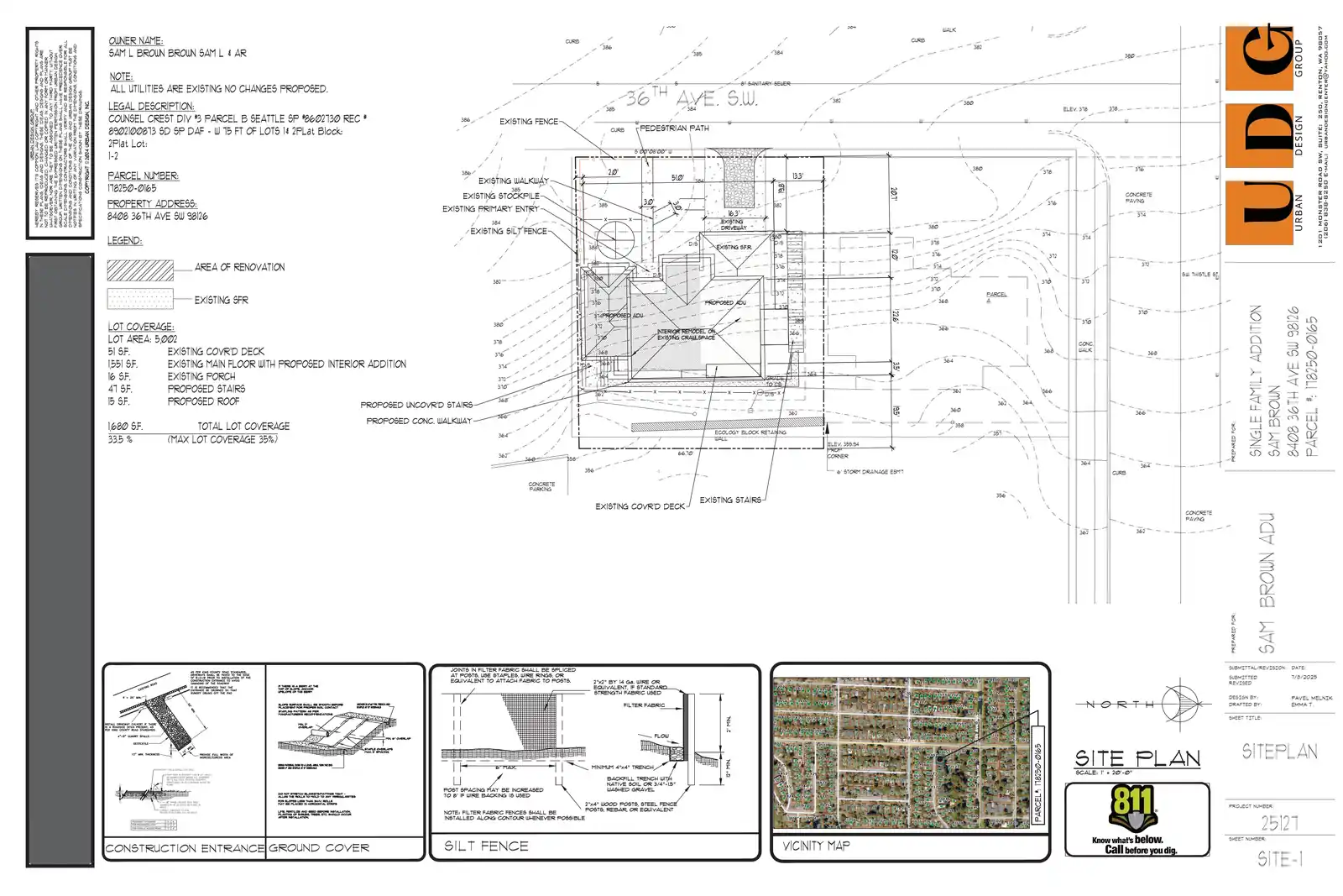 Site plan for 8408 36th Ave SW