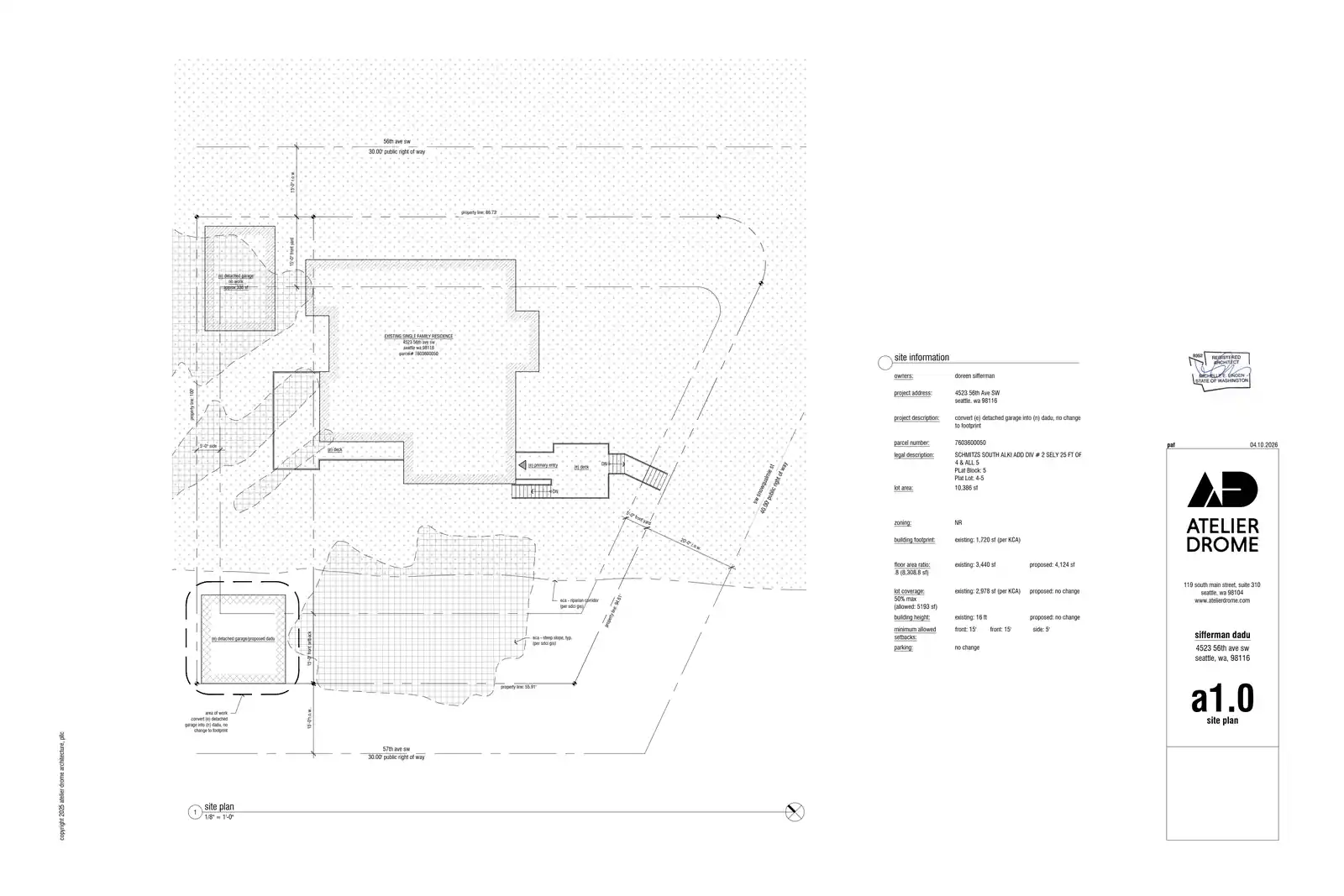 Site plan for 4523 56th Ave SW