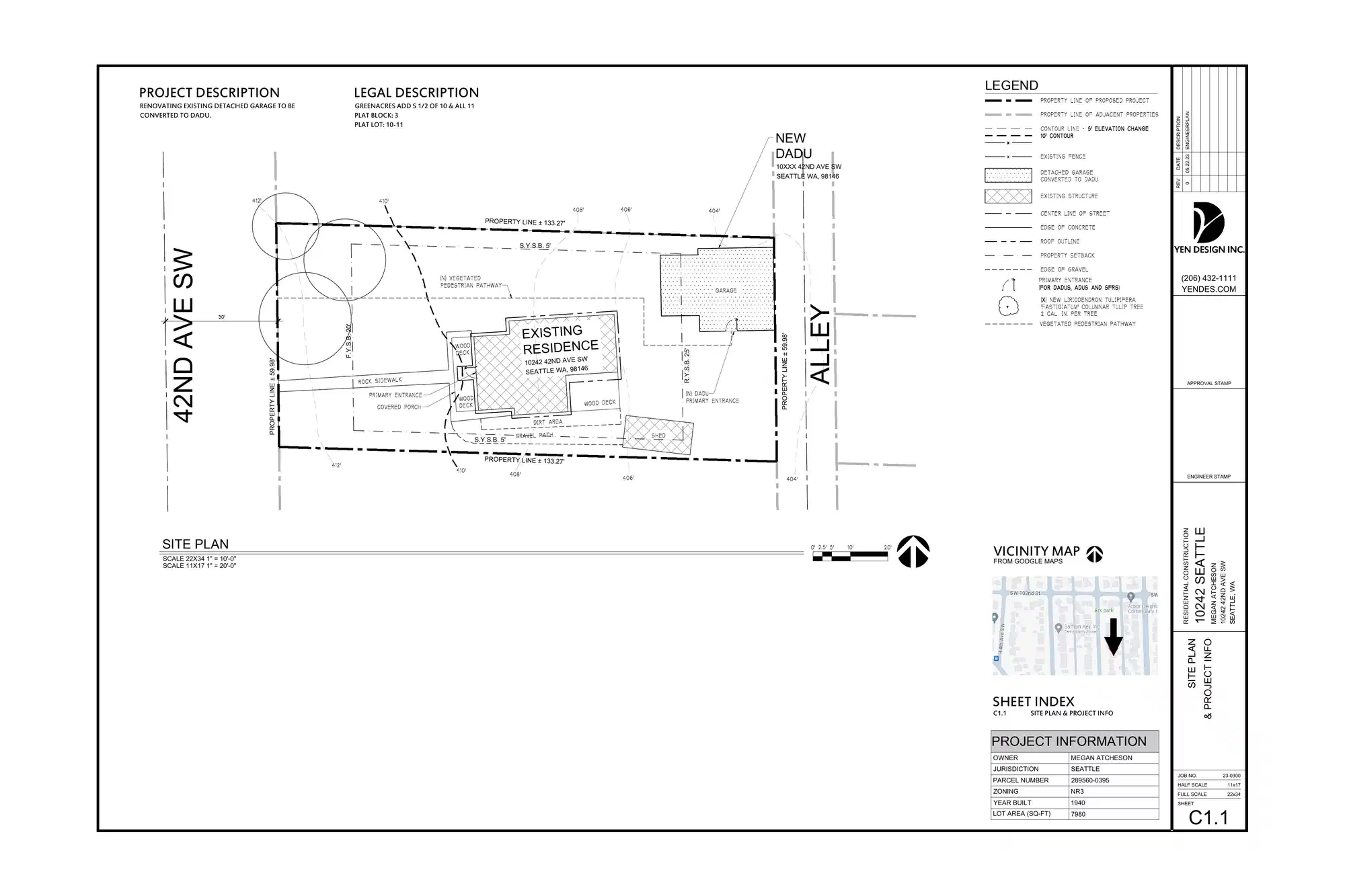 Site plan for 10240 42nd Ave SW