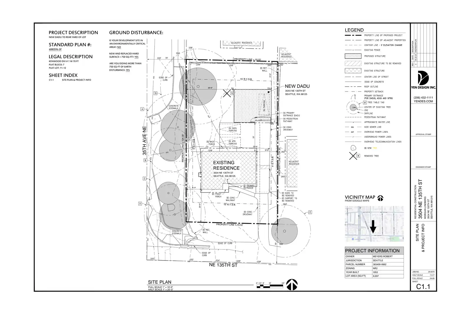 Site plan for 3506 NE 135th St