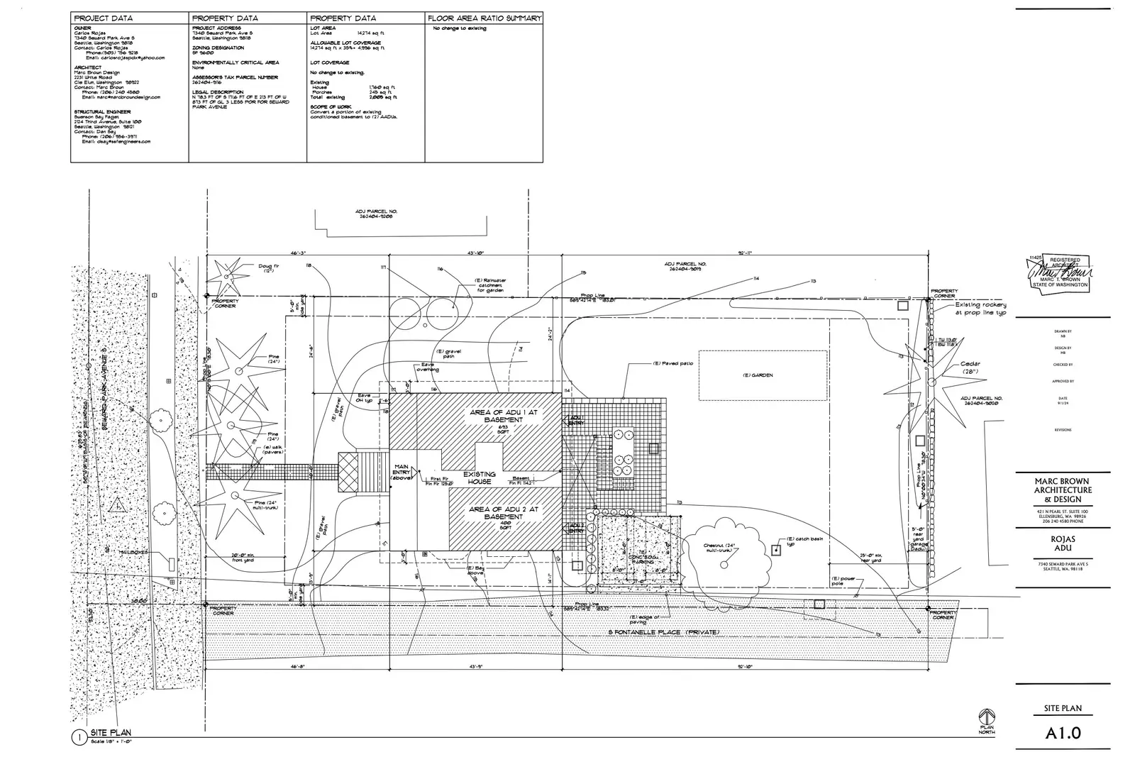 Site plan for 7340 Seward Park Ave S