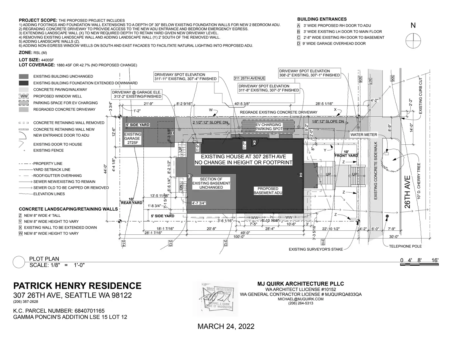 Site plan for 307 26th Ave