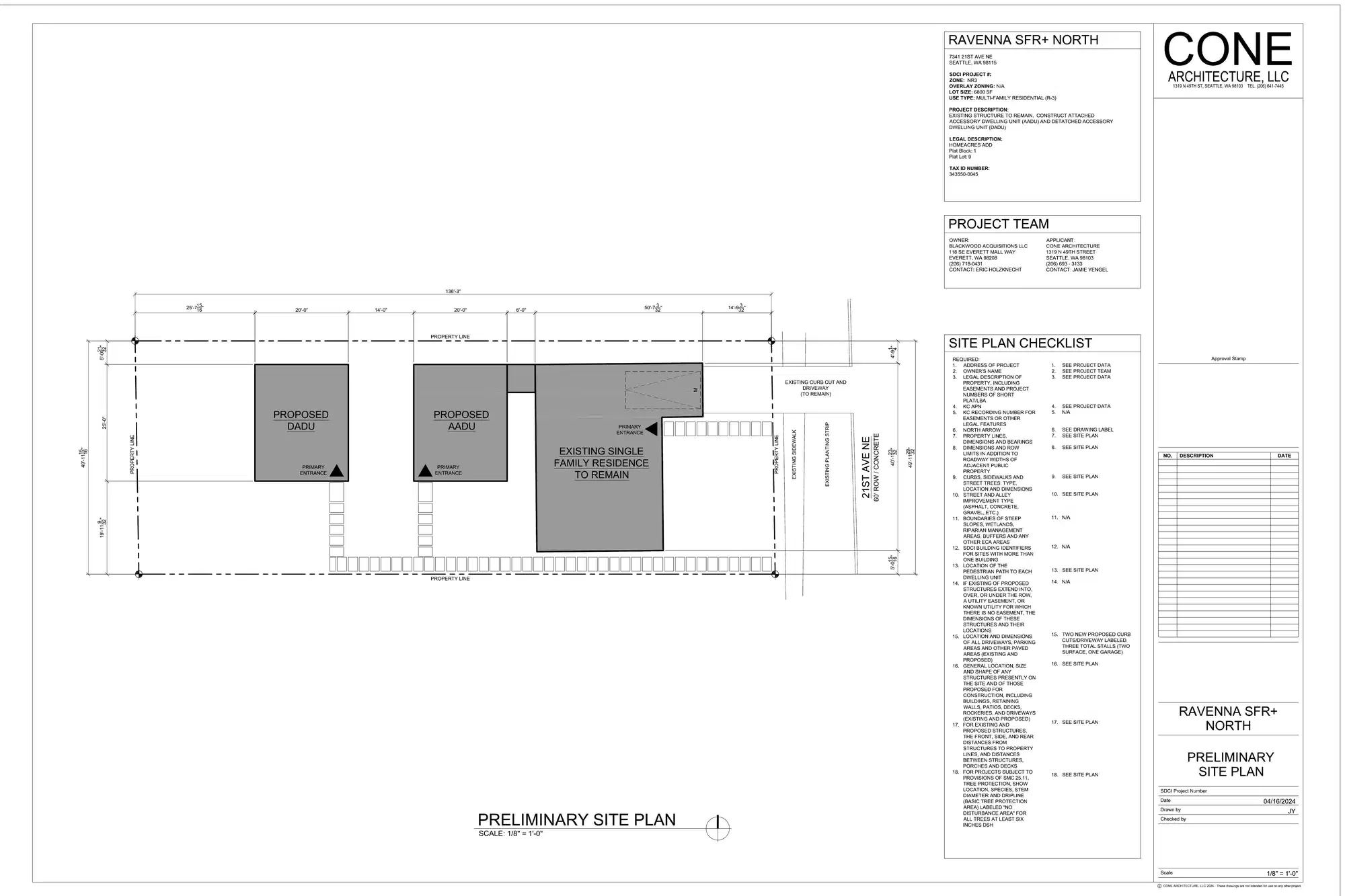 Site plan for 7341 21st Ave NE