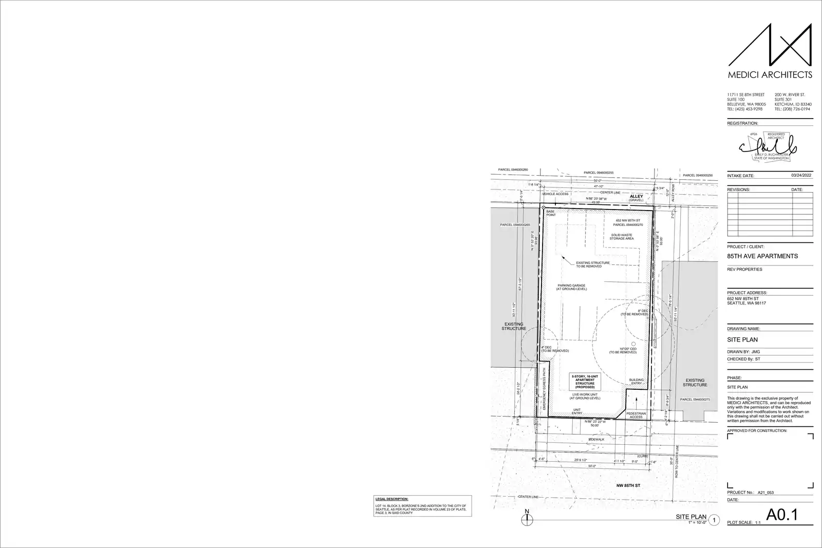 Site plan for 652 NW 85th St