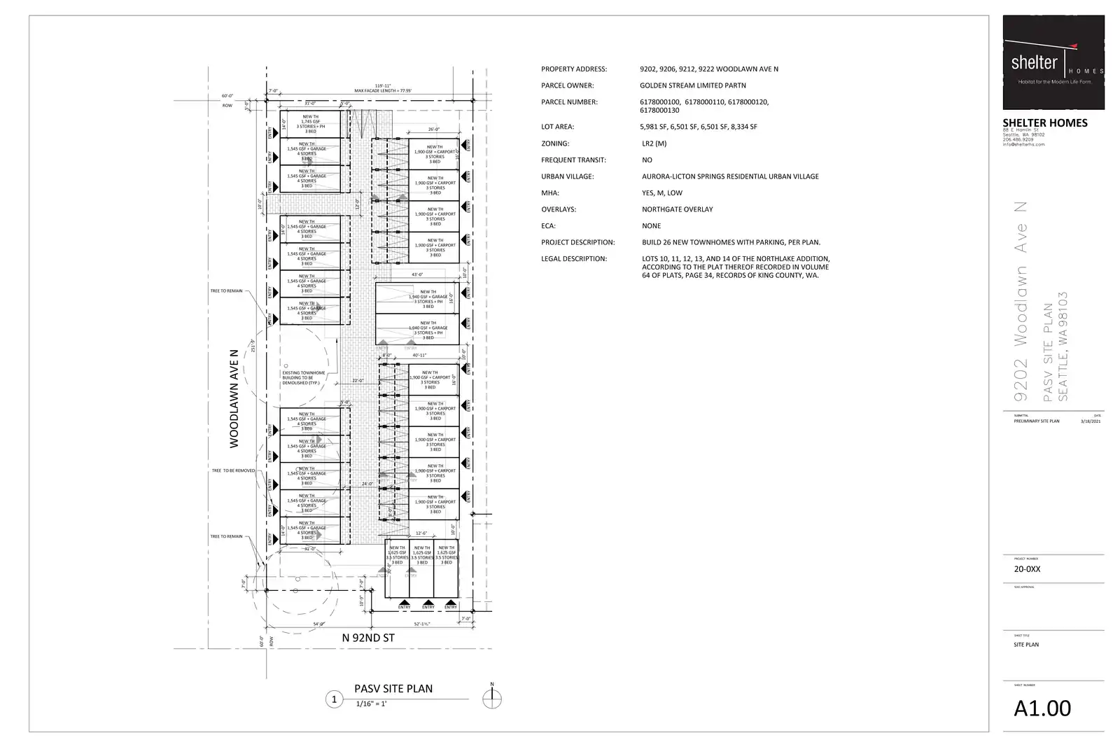 Site plan for 9202 Woodlawn Ave N