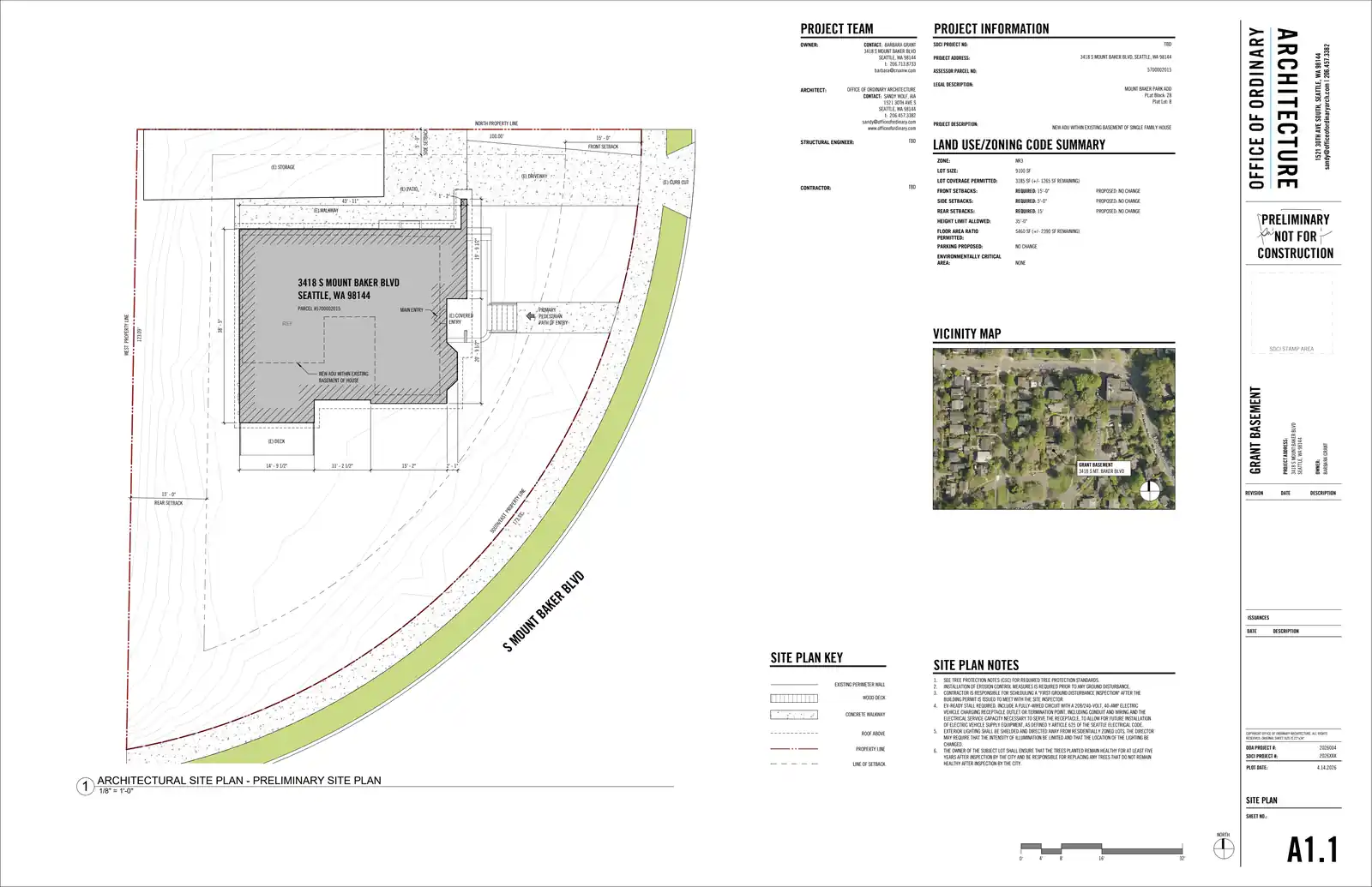 Site plan for 3418 S Mount Baker Blvd