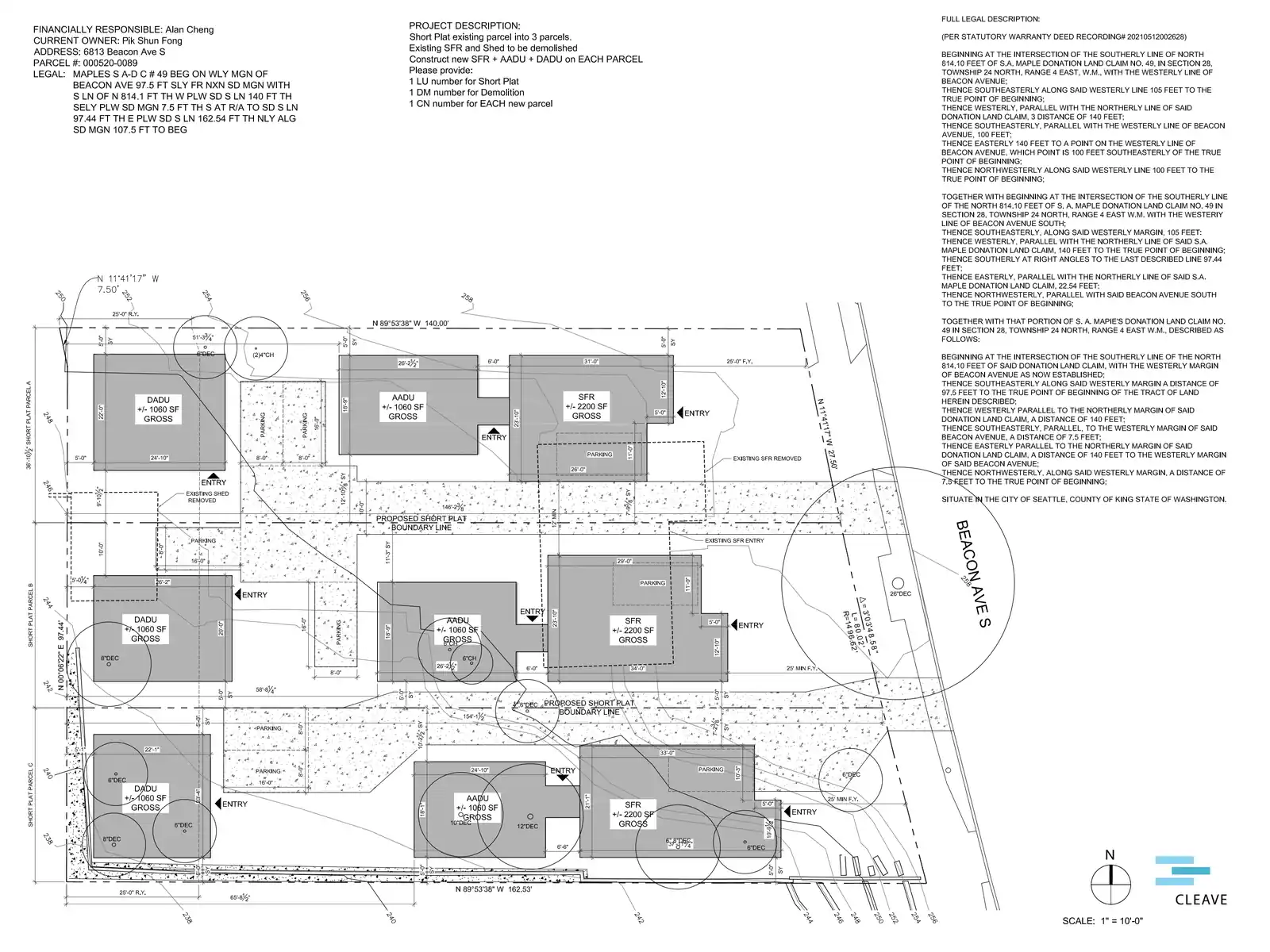 Site plan for 6813 Beacon Ave S