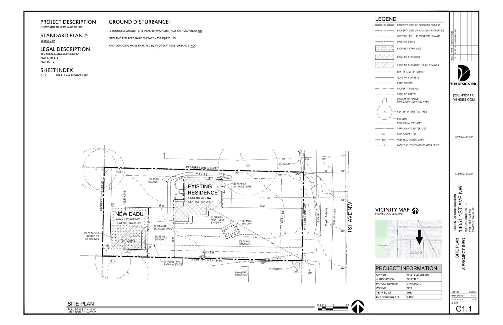 Site plan for 14049 1st Ave NW