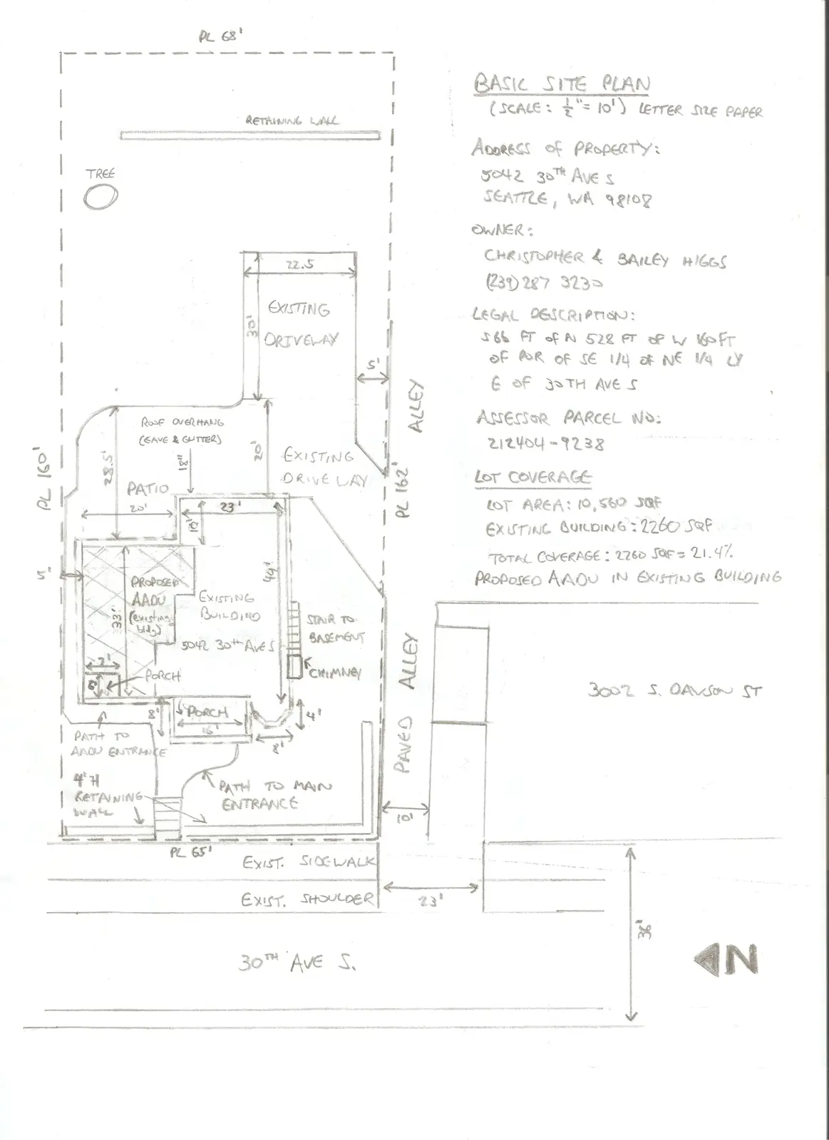 Site plan for 5042 30th Ave S