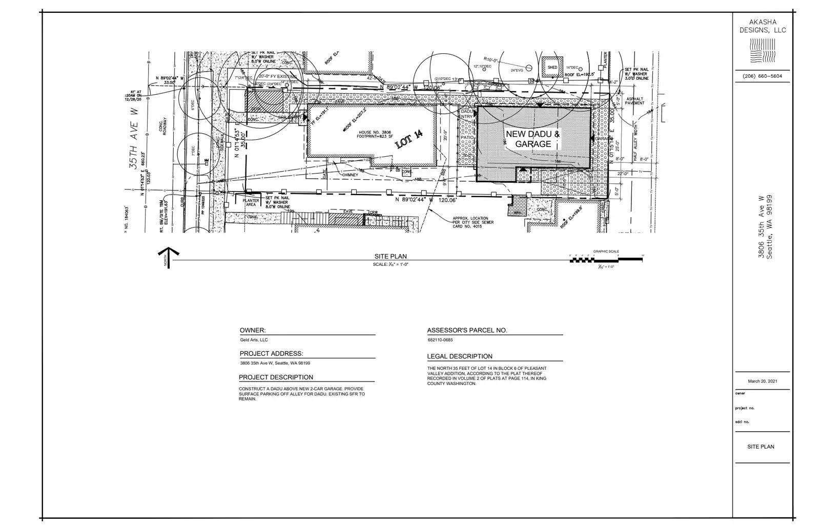 Site plan for 3806 35th Ave W