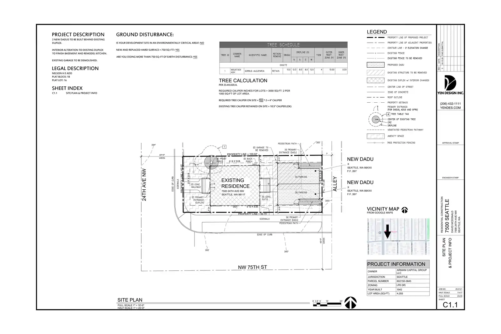 Site plan for 7500 24th Ave NW
