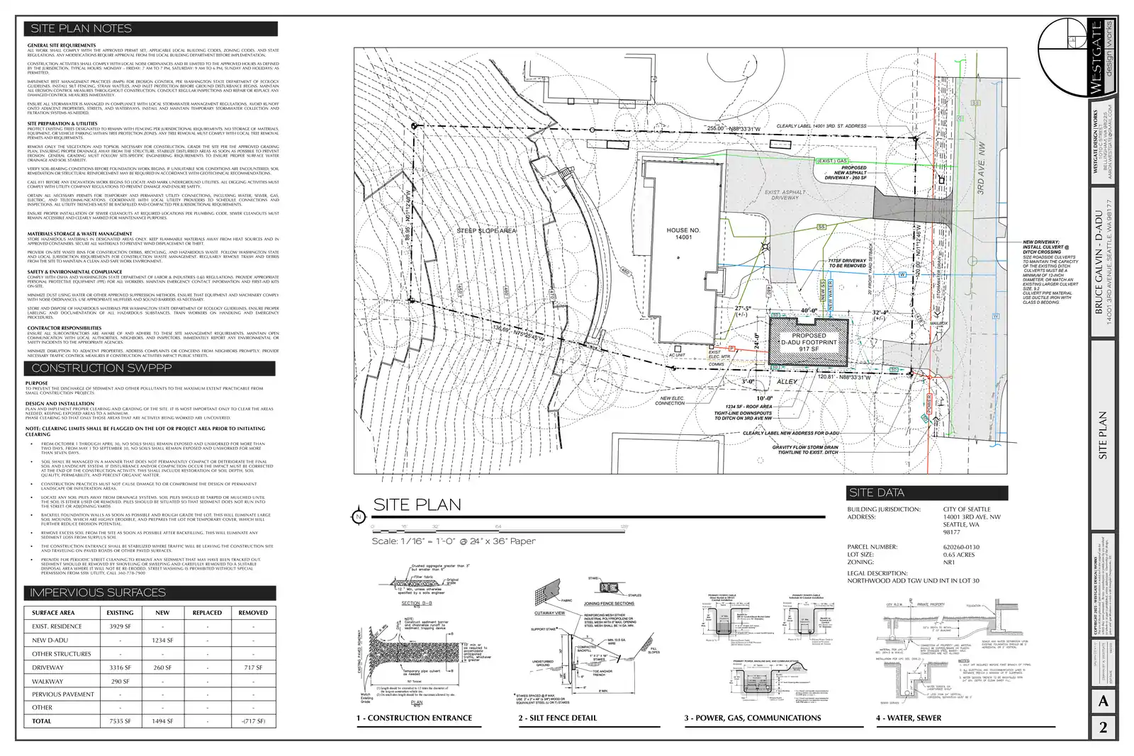 Site plan for 14001 B 3rd Ave NW