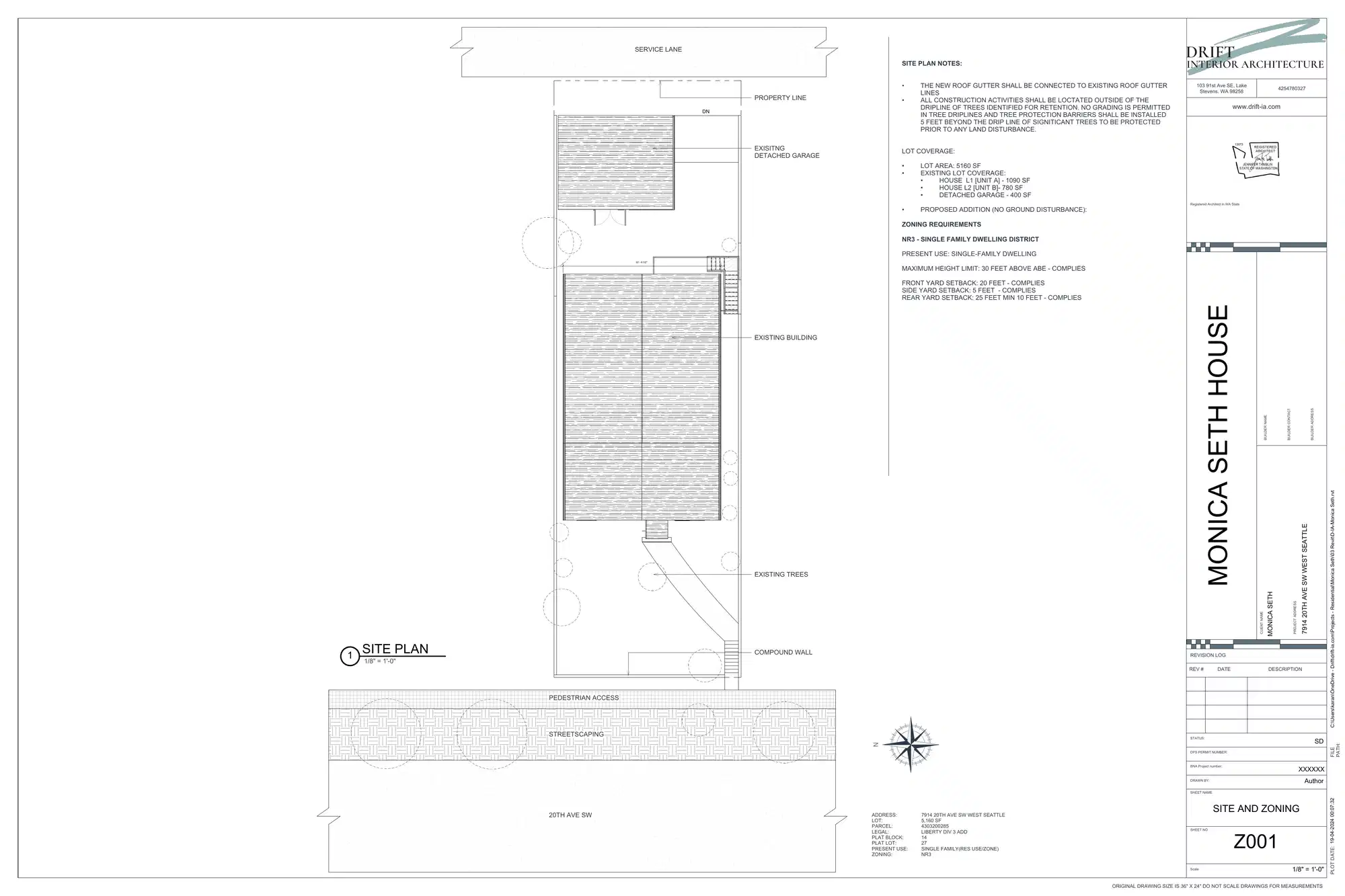 Site plan for 7914 20th Ave SW