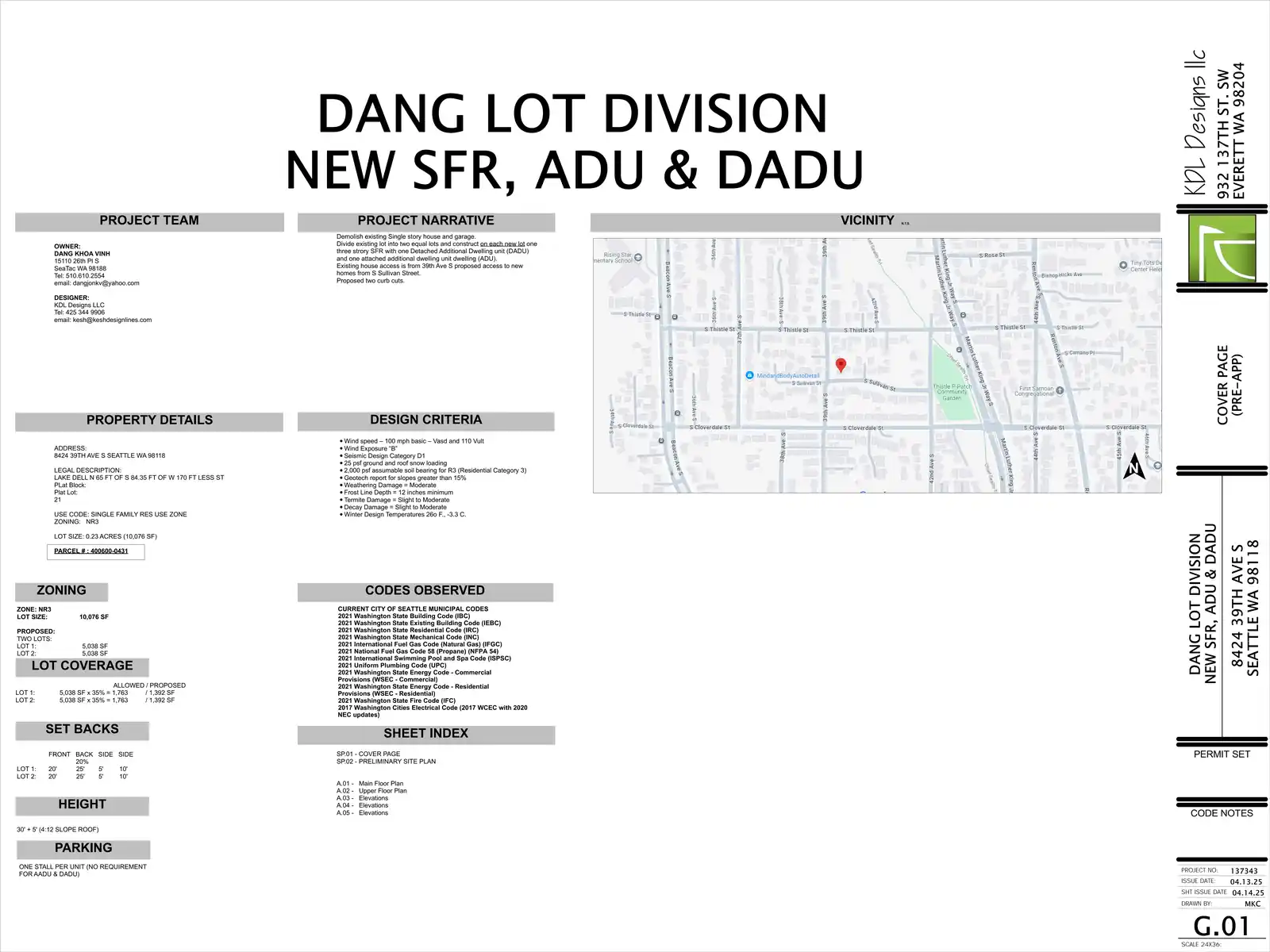 Site plan for 8424 39th Ave S