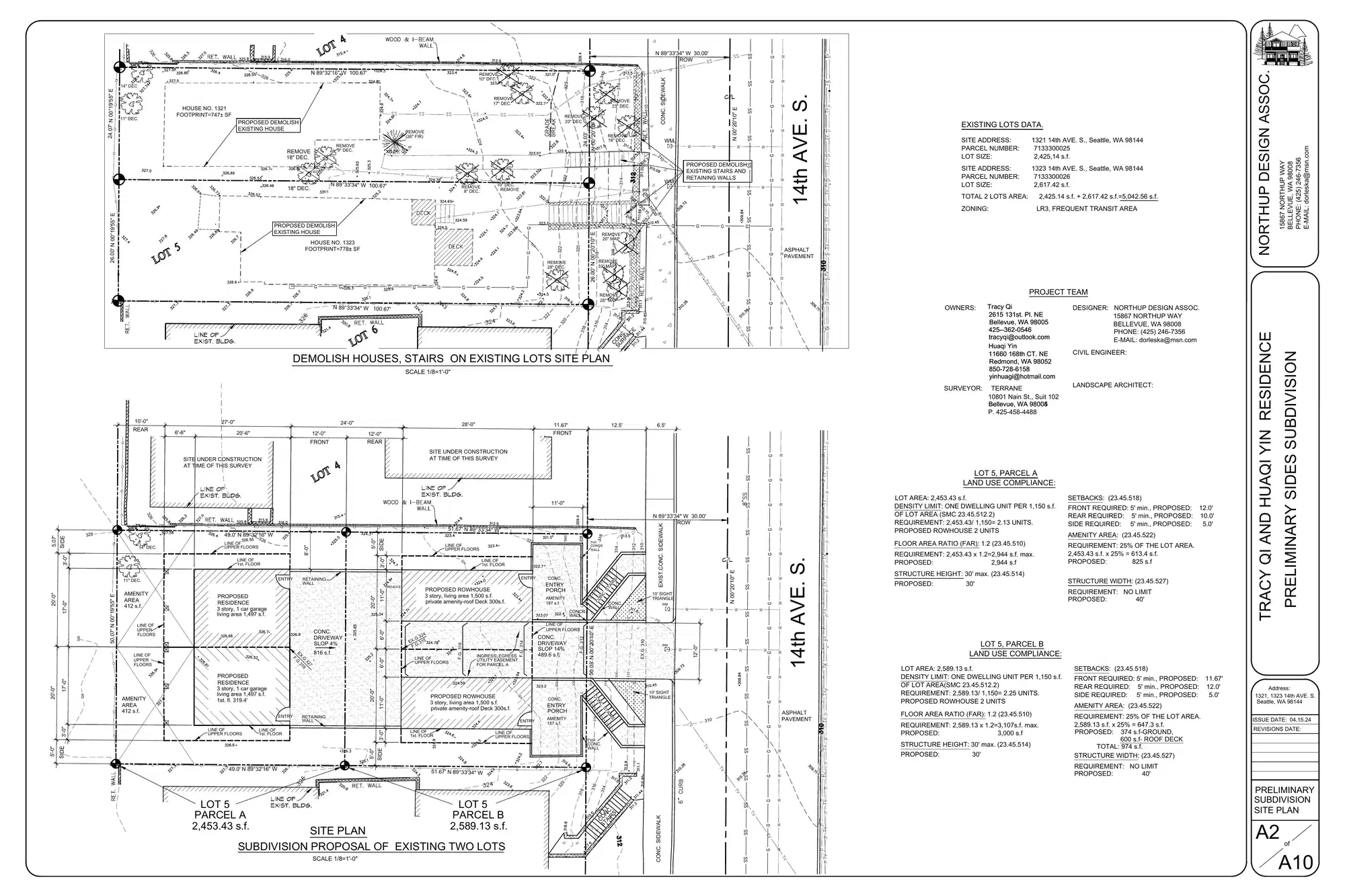 Site plan for 1323 14th Ave S