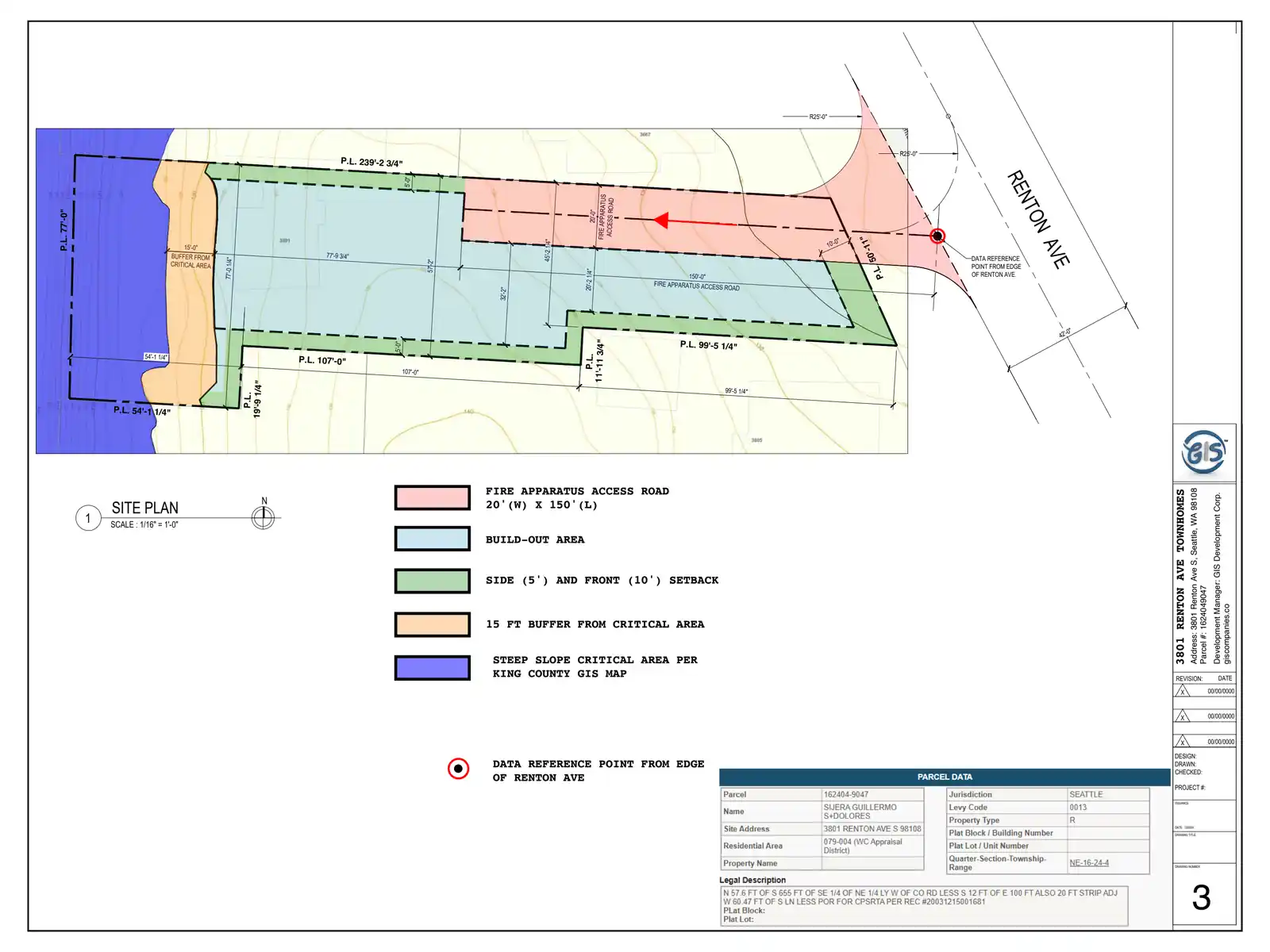 Site plan for 3801 Renton Ave S