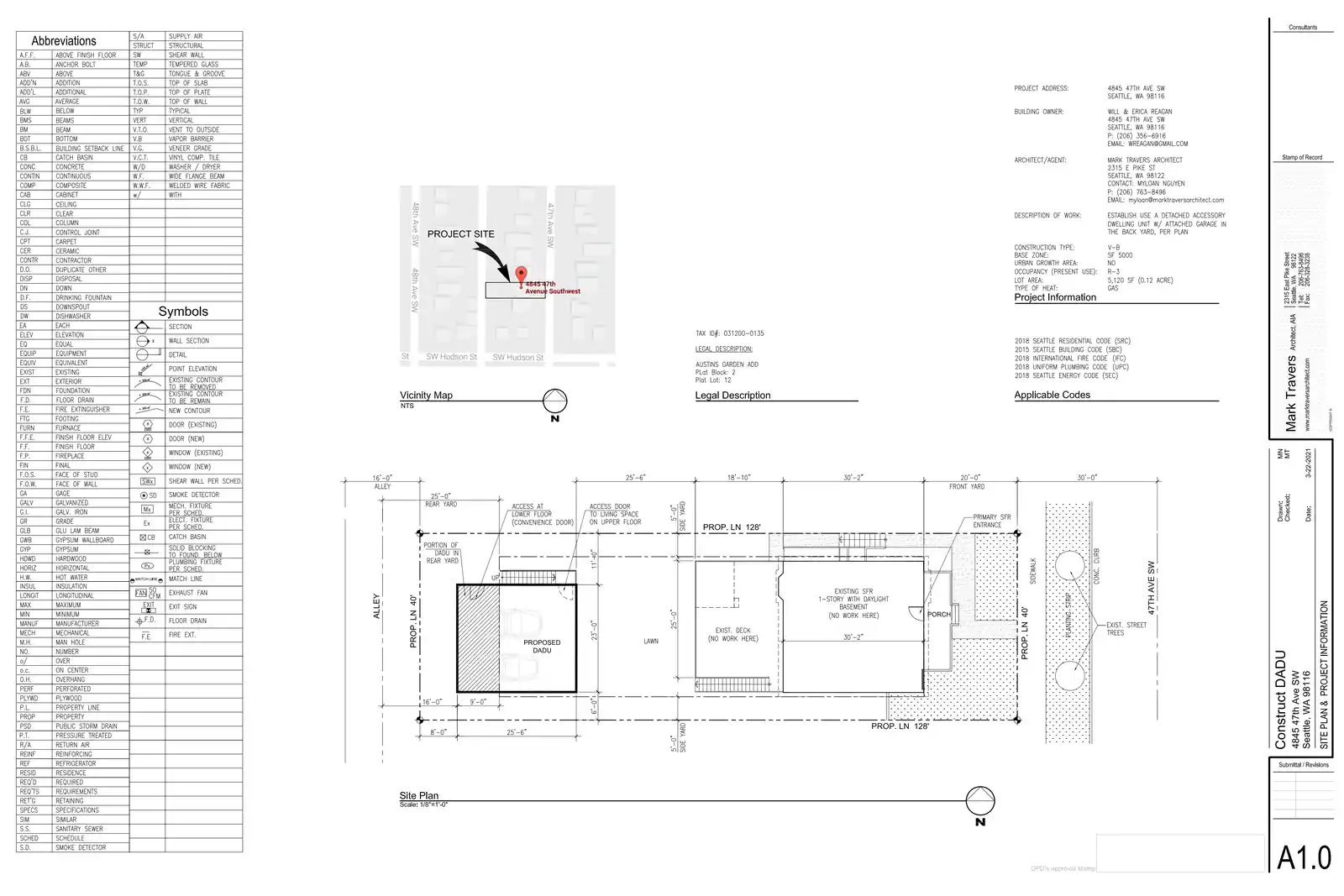Site plan for 4845 47th Ave SW