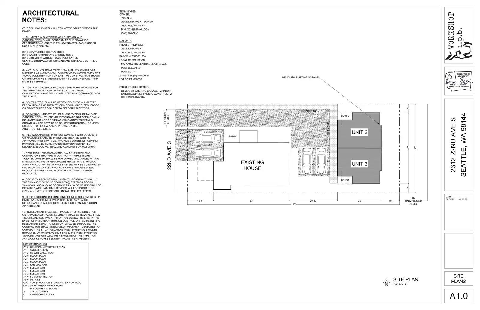 Site plan for 2312 22nd Ave S