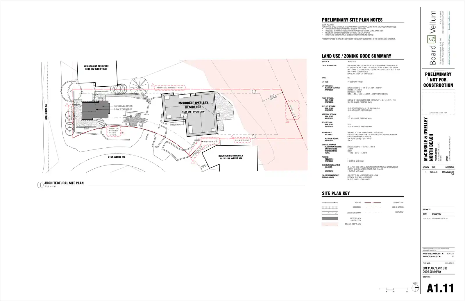 Site plan for 9507 31st Ave NW