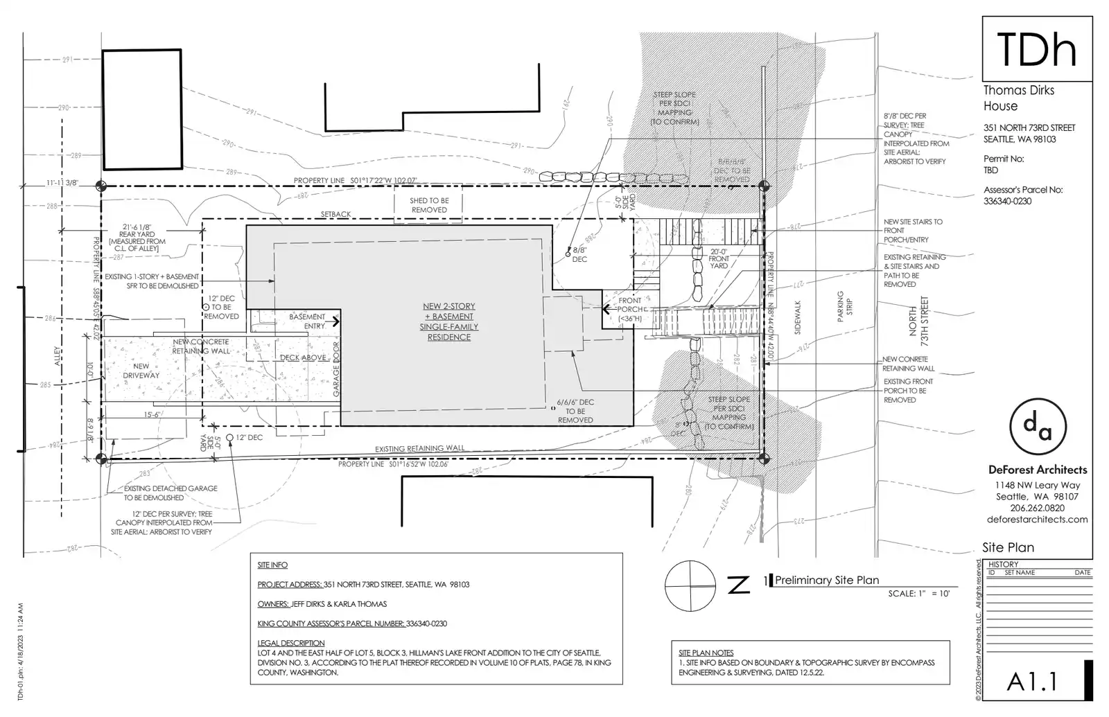 Site plan for 351 N 73rd St