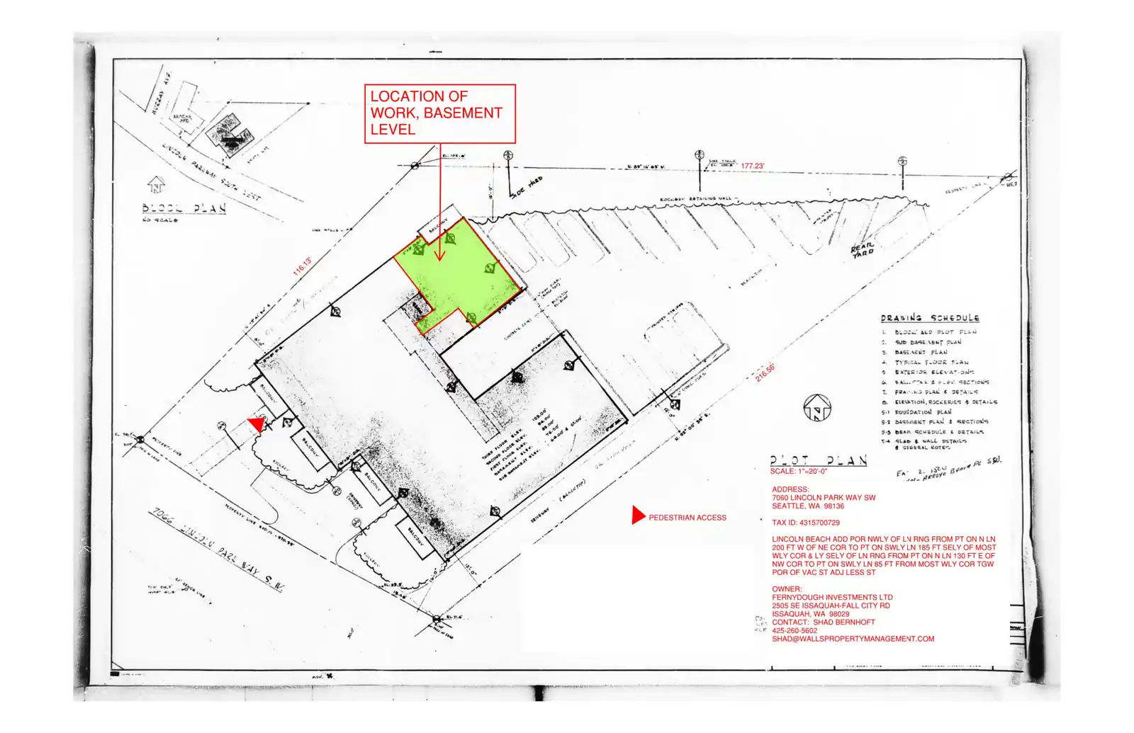 Site plan for 7060 Lincoln Park Way SW