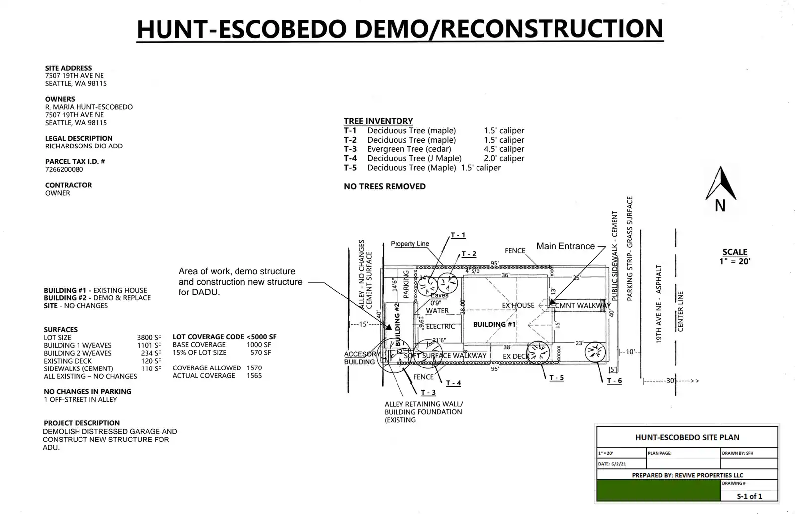 Site plan for 7507 19th Ave NE
