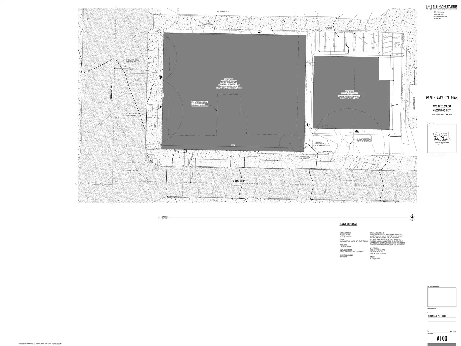 Site plan for 302 N 78th St
