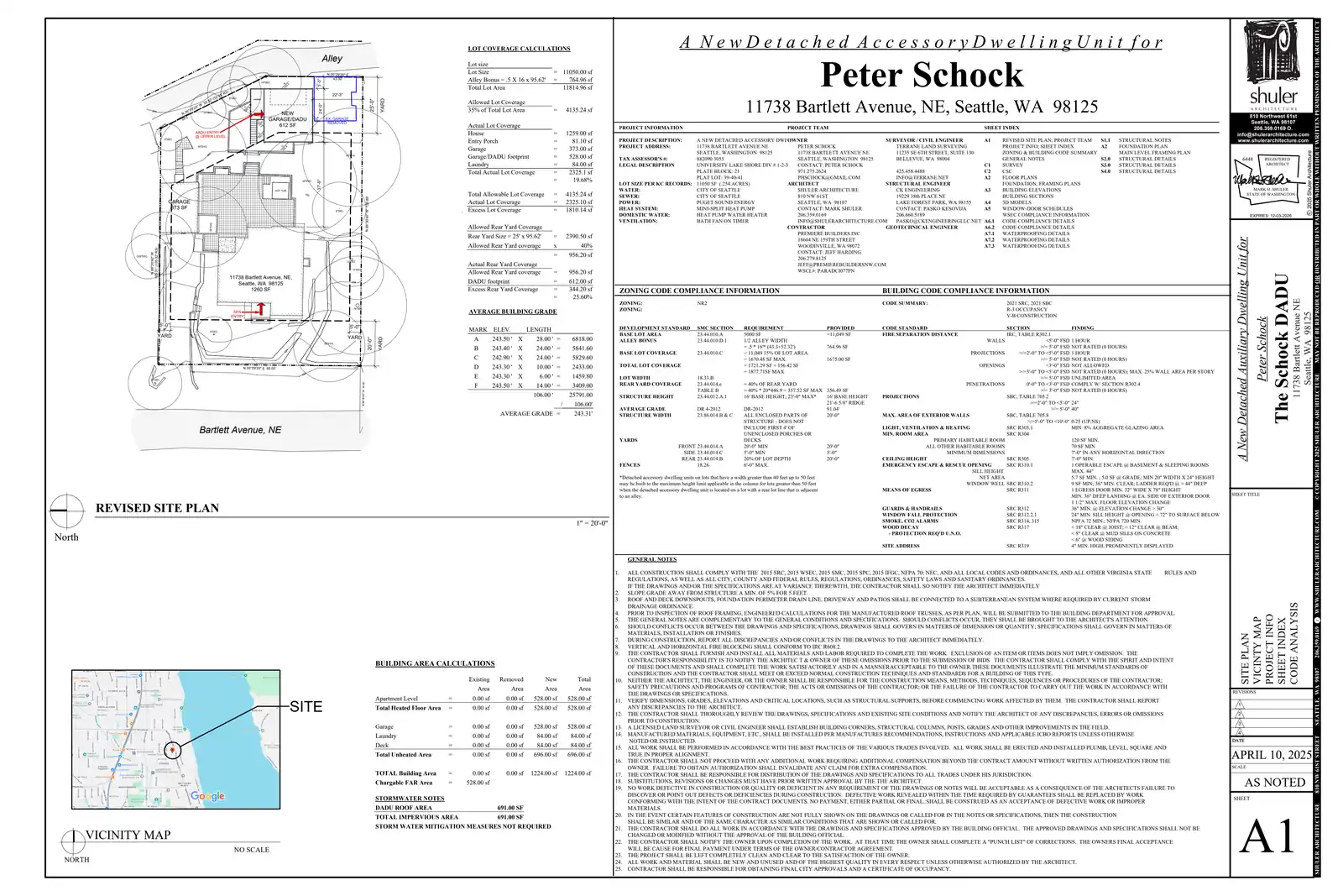 Site plan for 11738 B Bartlett Ave NE