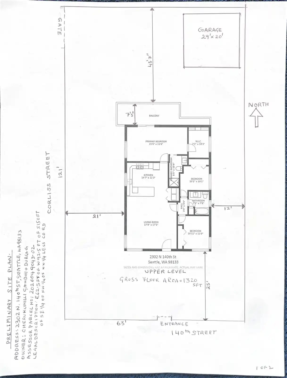 Site plan for 2302 N 140th St