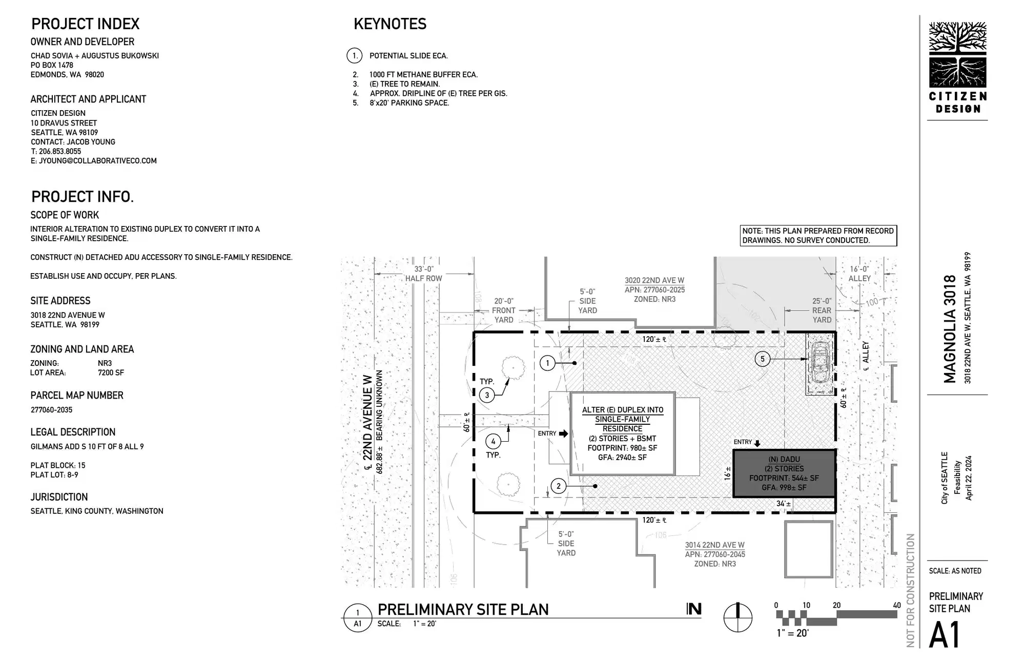Site plan for 3018 22nd Ave W
