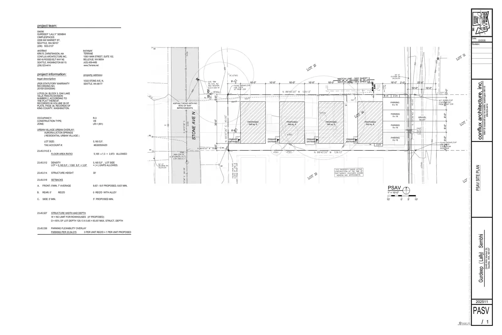 Site plan for 10322 Stone Ave N