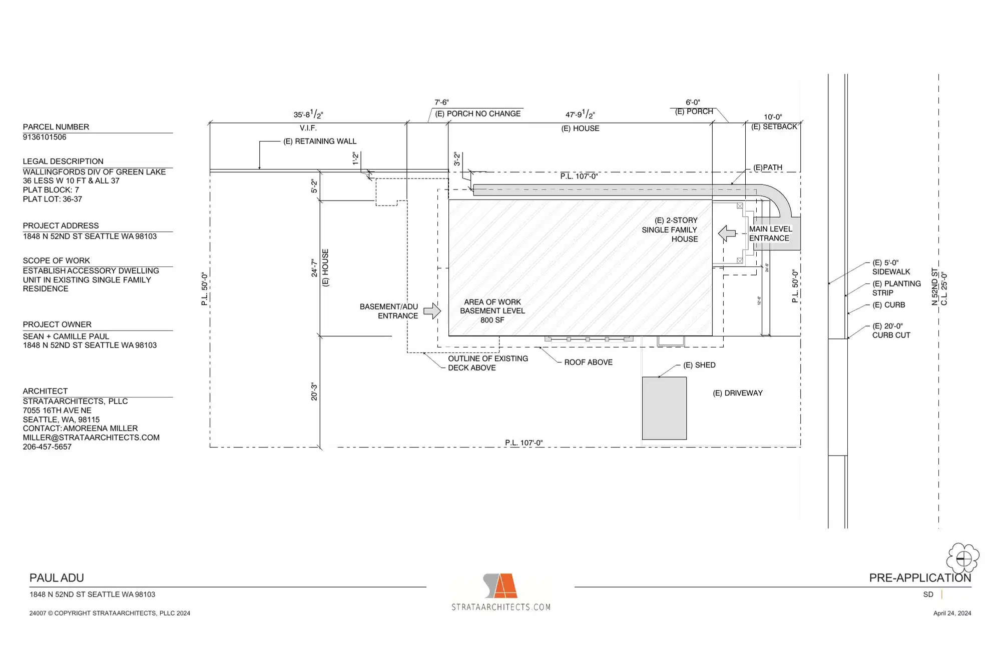 Site plan for 1848 N 52nd St