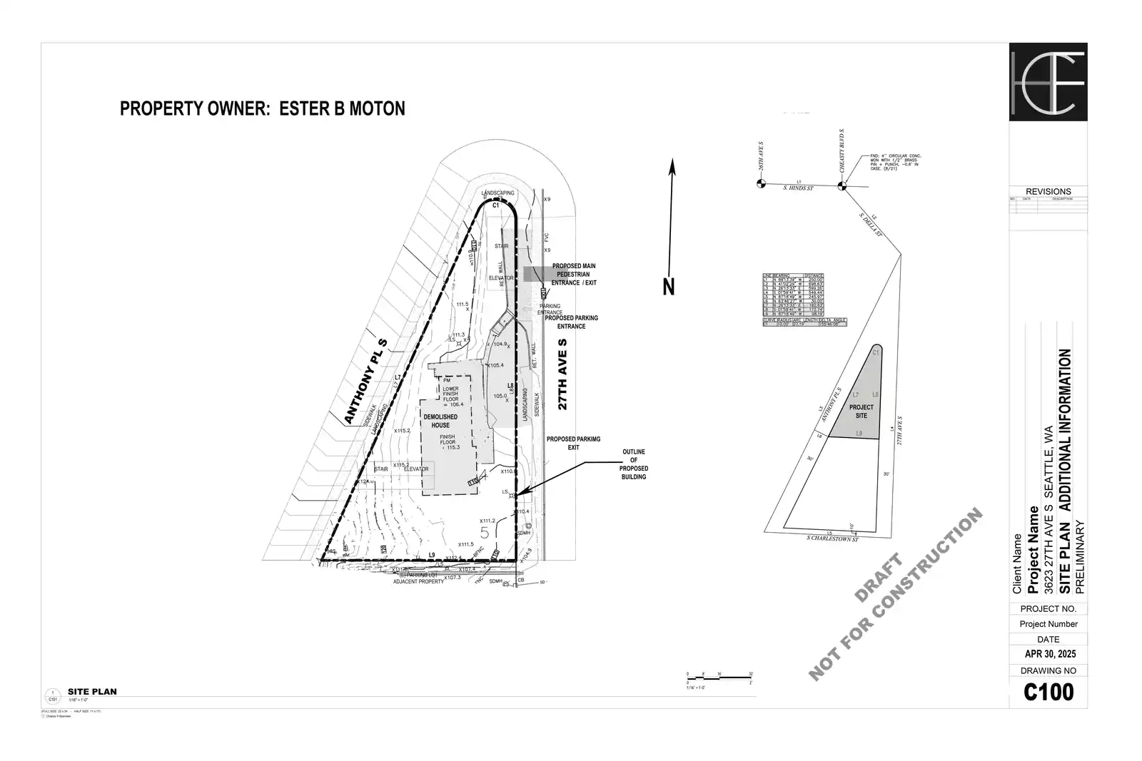 Site plan for 3623 27th Ave S