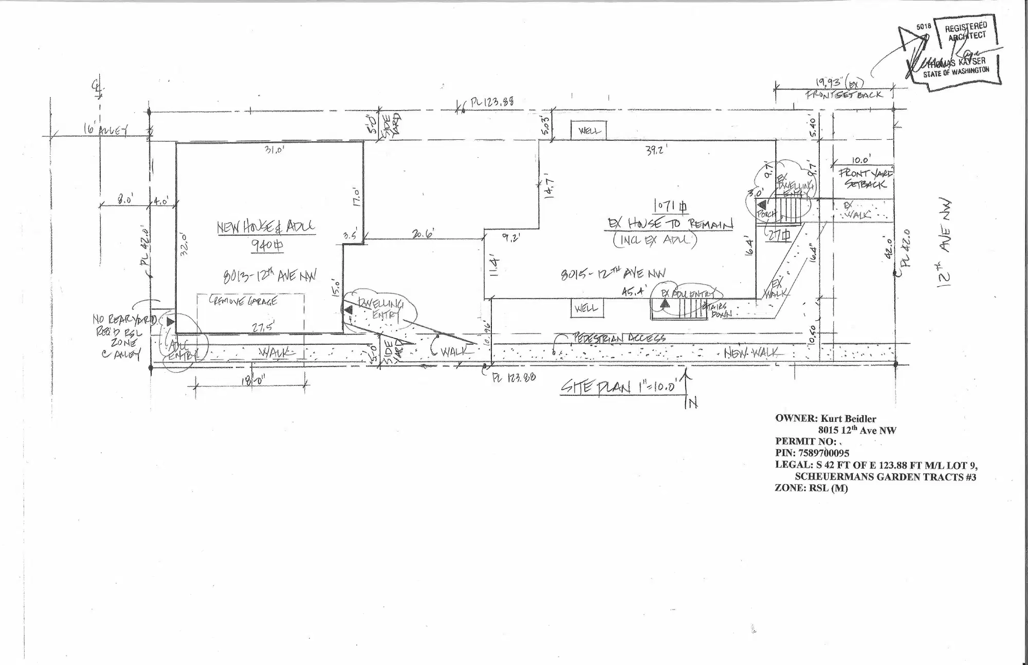 Site plan for 8015 12th Ave NW