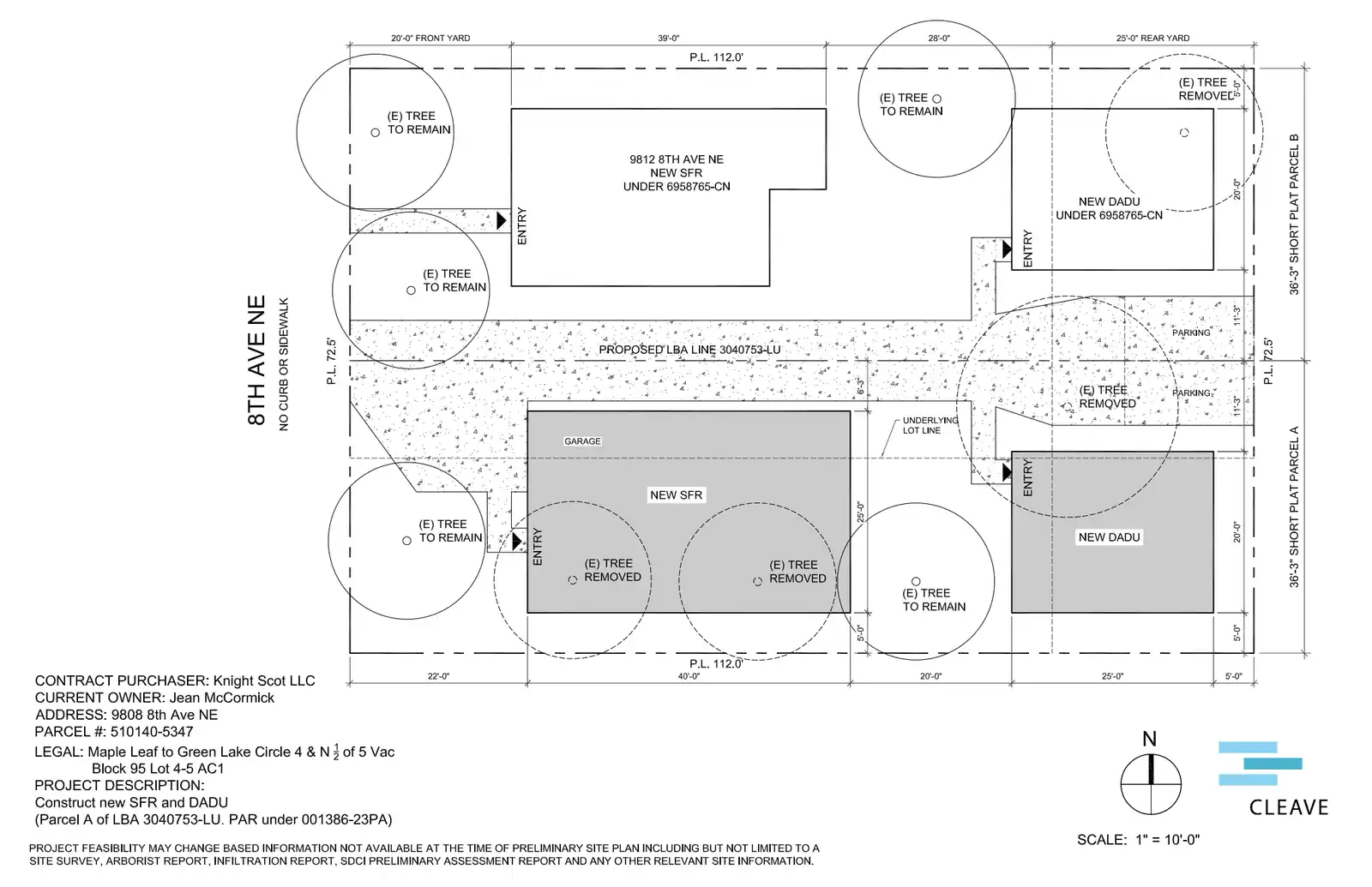 Site plan for 9806 8th Ave NE