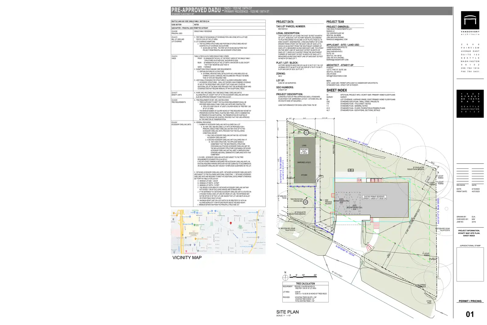Site plan for 1518 NE 106th St