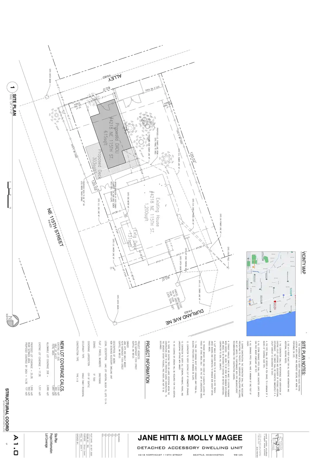 Site plan for 4218 NE 115th St