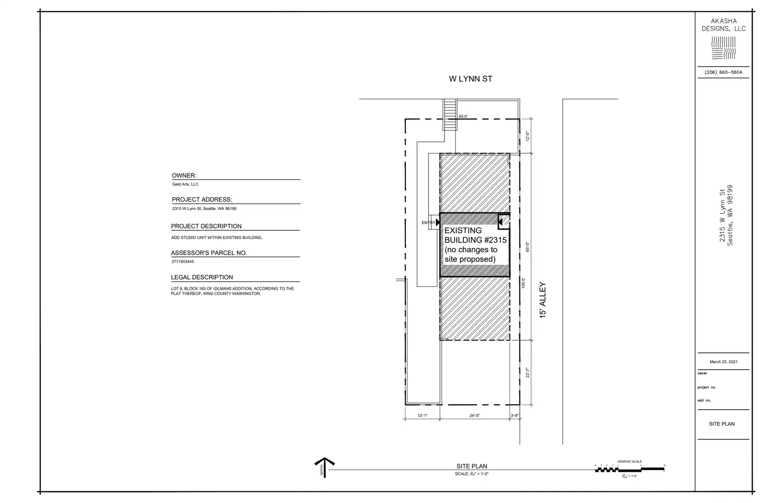 Site plan for 2315 W Lynn St