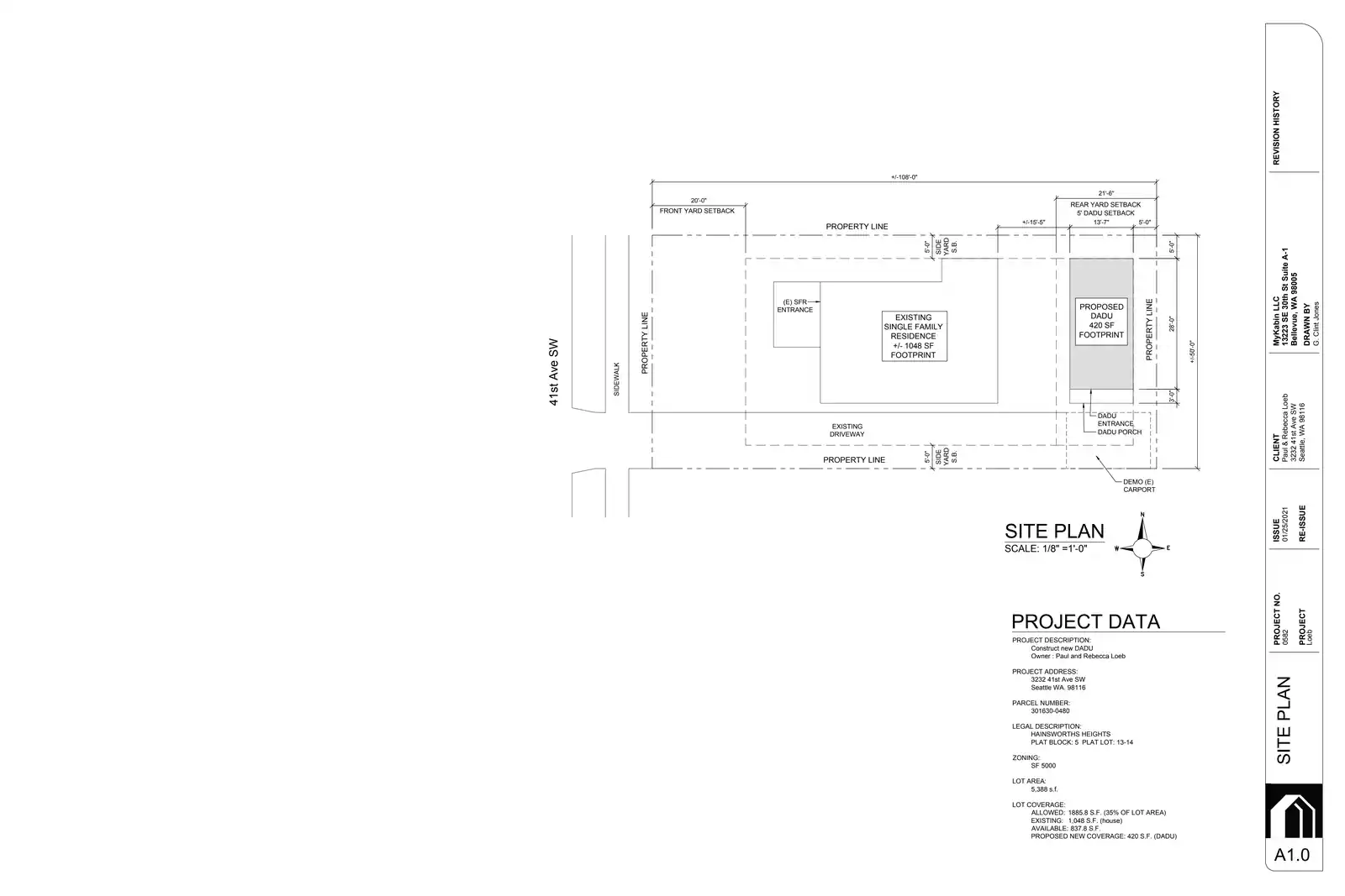 Site plan for 3232 41st Ave SW