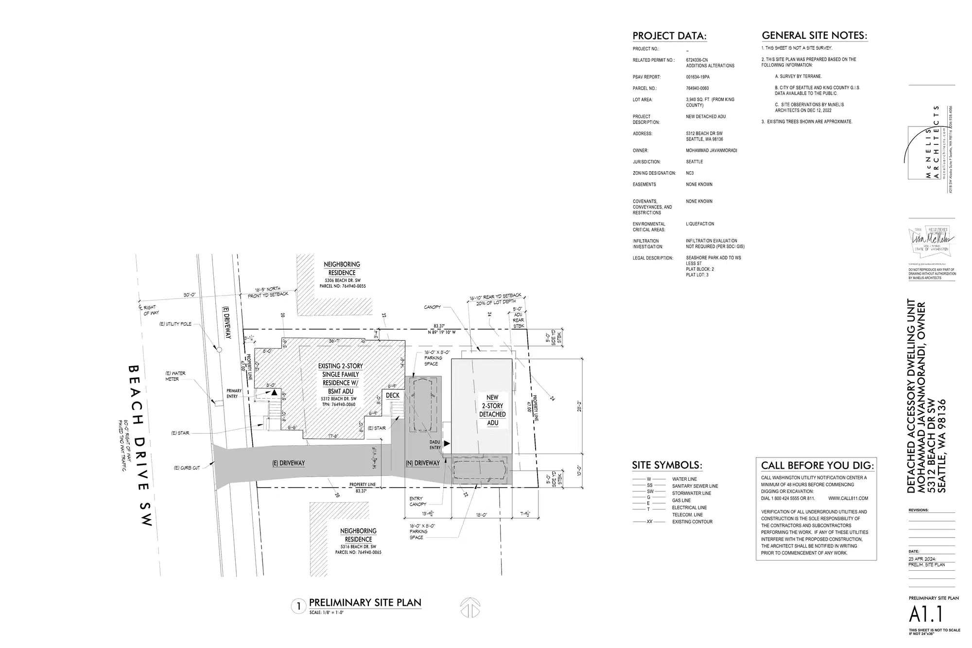 Site plan for 5314 Beach Dr SW